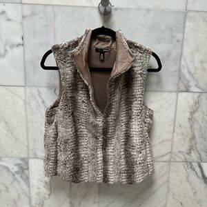 Aqua faux fur vest